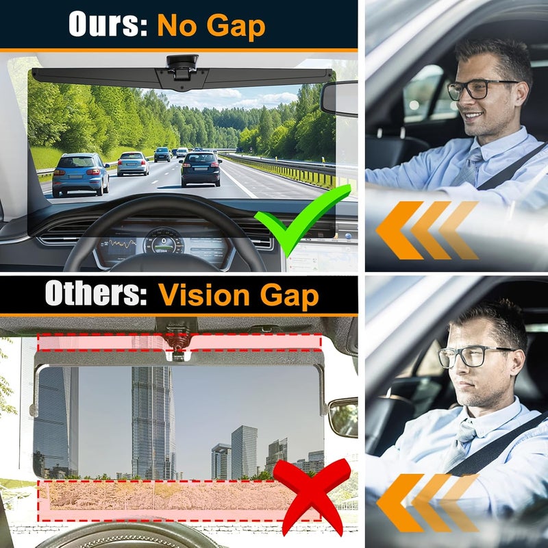 Veharvim Sun Visor Extender for Cars, Polarized Car Visor Extender Sun Blocker UV400, Adjustable Visor Extension, Clip on Sun Visor for Car, Universal, Glare, UV Protector (X-Large(1 Pack)) - Image 3
